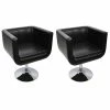 VidaXL Chaise de bar 2 pcs Cuir artificiel Noir