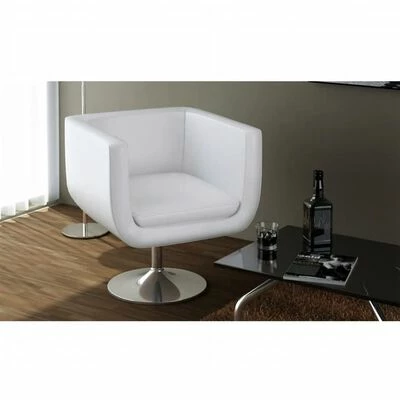 VidaXL Tabouret de bar Blanc Similicuir 4 VidaXL Tabouret de bar Blanc Similicuir – Image 2