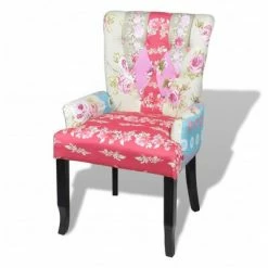 VidaXL Fauteuil en style français avec design de patchwork Tissu