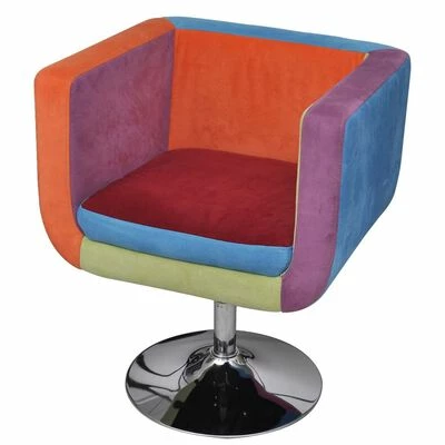 VidaXL Fauteuil avec design de patchwork Cube Tissu 3 VidaXL Fauteuil avec design de patchwork Cube Tissu