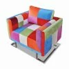 VidaXL Fauteuil cube avec design de patchwork Chrome Tissu
