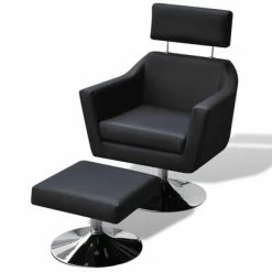 VidaXL Fauteuil TV Noir Similicuir
