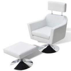 VidaXL Fauteuil TV Blanc Similicuir
