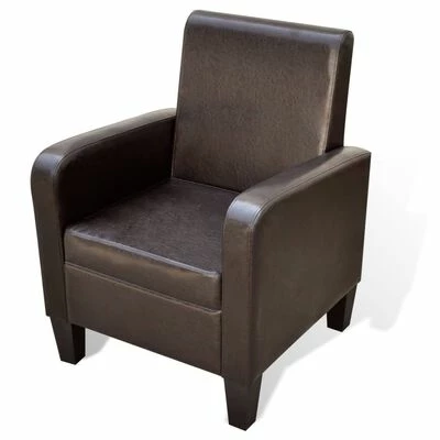 VidaXL Fauteuil Marron Similicuir 3 VidaXL Fauteuil Marron Similicuir
