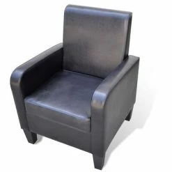 VidaXL Fauteuil Noir Similicuir