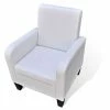 VidaXL Fauteuil Blanc Similicuir