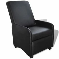 VidaXL Fauteuil pliable Noir Similicuir