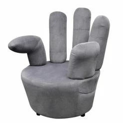VidaXL Chaise en forme de main Gris Velours