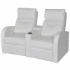 VidaXL Fauteuil inclinable à 2 places Cuir synthétique Blanc