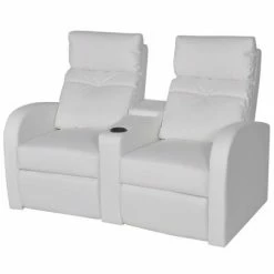 VidaXL Fauteuil inclinable à 2 places Cuir synthétique Blanc