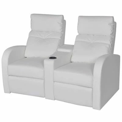 VidaXL Fauteuil inclinable à 2 places Cuir synthétique Blanc 3 VidaXL Fauteuil inclinable à 2 places Cuir synthétique Blanc