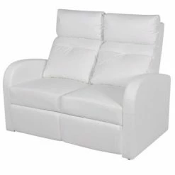 VidaXL Fauteuil inclinable à 2 places Cuir synthétique Blanc