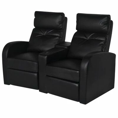 VidaXL Fauteuil inclinable à 2 places Cuir synthétique Noir 3 VidaXL Fauteuil inclinable à 2 places Cuir synthétique Noir