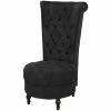 VidaXL Chaise de canapé avec dossier haut Noir Tissu 2 VidaXL Chaise de canapé avec dossier haut Noir Tissu -Fauteuils Soldes image 1 243182