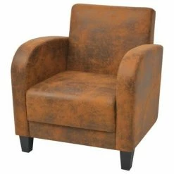 VidaXL Fauteuil Marron Similicuir daim