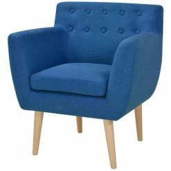 VidaXL Fauteuil Bleu Tissu