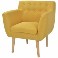 VidaXL Fauteuil Jaune Tissu