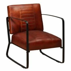 VidaXL Fauteuil Marron Cuir véritable