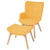 VidaXL Fauteuil avec repose-pied Jaune Tissu -Fauteuils Soldes image 1 244664