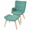 VidaXL Fauteuil avec repose-pied Vert Tissu -Fauteuils Soldes image 1 244665