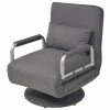 VidaXL Fauteuil pivotant et canapé-lit Gris foncé Tissu