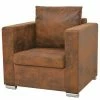VidaXL Fauteuil Marron Similicuir daim 1 VidaXL Fauteuil Marron Similicuir daim -Fauteuils Soldes image 1 244701