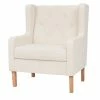 VidaXL Fauteuil Blanc crème Tissu -Fauteuils Soldes image 1 245449