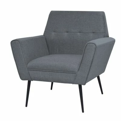 VidaXL Fauteuil Gris clair Acier et tissu 3 VidaXL Fauteuil Gris clair Acier et tissu