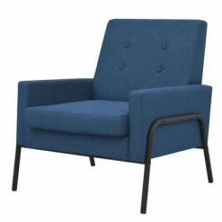 VidaXL Fauteuil Bleu Acier et tissu