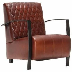 VidaXL Fauteuil Marron Cuir véritable