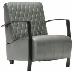 VidaXL Fauteuil Gris Cuir véritable