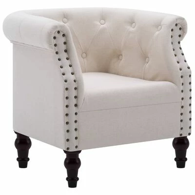 VidaXL Fauteuil Lin clair Tissu 3 VidaXL Fauteuil Lin clair Tissu