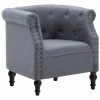 VidaXL Fauteuil Gris clair Tissu