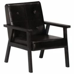 VidaXL Fauteuil Noir Cuir véritable