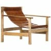 VidaXL Fauteuil de relaxation Marron Cuir véritable