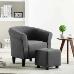 VidaXL Fauteuil Gris foncé Tissu 9 VidaXL Fauteuil Gris foncé Tissu -Fauteuils Soldes image 1 248028