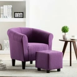 VidaXL Fauteuil Violet Tissu -Fauteuils Soldes image 1 248031