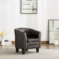 VidaXL Fauteuil Marron Similicuir 9 VidaXL Fauteuil Marron Similicuir -Fauteuils Soldes image 1 248063