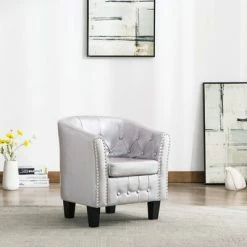 VidaXL Fauteuil Argenté brillant Similicuir 9 VidaXL Fauteuil Argenté brillant Similicuir -Fauteuils Soldes image 1 248065