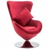 VidaXL Fauteuil pivotant en forme d’œuf avec coussin Rouge Velours -Fauteuils Soldes image 1 248466
