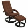 VidaXL Fauteuil inclinable avec repose-pieds Marron Tissu en daim -Fauteuils Soldes image 1 248469