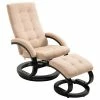 VidaXL Fauteuil inclinable avec repose-pieds Crème Tissu en daim