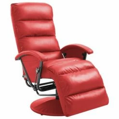 VidaXL Fauteuil inclinable TV Rouge Similicuir