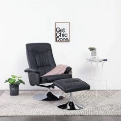 VidaXL Fauteuil inclinable avec repose-pied Noir Similicuir -Fauteuils Soldes image 1 248487