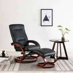 VidaXL Fauteuil inclinable avec repose-pied Noir Similicuir -Fauteuils Soldes image 1 248597