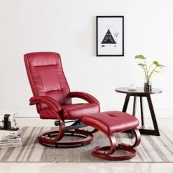 VidaXL Fauteuil inclinable avec repose-pied Rouge bordeaux Similicuir -Fauteuils Soldes image 1 248601