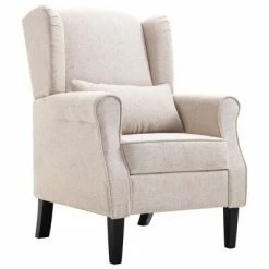 VidaXL Fauteuil Beige Tissu