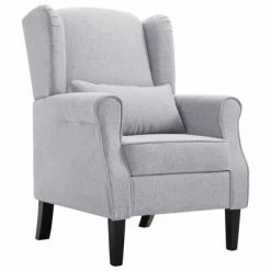 VidaXL Fauteuil Gris clair Tissu