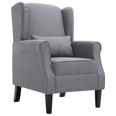 VidaXL Fauteuil Gris foncé Tissu 3 VidaXL Fauteuil Gris foncé Tissu