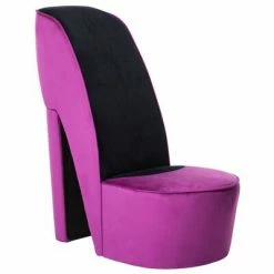 VidaXL Chaise en forme de chaussure Ă talon haut Violet Velours
